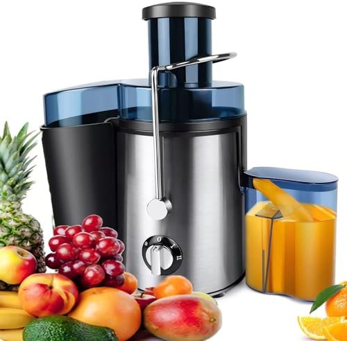Juicer, Centrifugal Juicer Machines Whole Fruit and Vegetable 400W, 65mm Wide Mouth Juicer Extractor with 2 Speeds, Easy Clean & Use, Compact Design & Anti-drip
