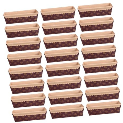 GLEAVI 25piezas Bandeja De Pan Corrugada Mini Moldes De Papel Para Pan Bandejas De Papel Para Pasteles Hornear Casero Suministros Decorativos Para Hornear