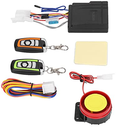 AKLOSIPY de Alarma de Seguridad de la Motocicleta de 12 V con Característica de Theft y 2 Controles Remotos, Universal para ATV y Vehículos