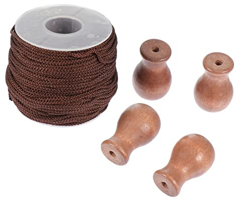 BESTYASH Cordon pour Stores Bois avec Pompons Bois Accessoires Rideaux Pratiques Et Décoratifs pour Stores Vénitiens Et Romains