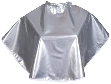 DINHEAROM Capa de Peluquería Plata, 1 Unidad, Talla Única, Resistente a Manchas, para Hombres y Mujeres, Adecuado para Cortar y Teñir Cabello en Salón o Casa