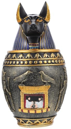 GARVALON Vaso Canopico Antico Decorativo in Resina per Arredamento Interni Soggiorno Camera Scultura Tematica Egiziana Resistente e Decorativa