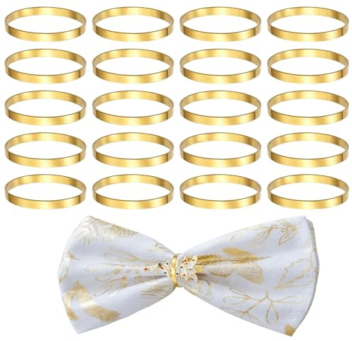 20 Stück Serviettenring, Multifunktionsablage Goldene Serviettenringe, Elegante Servietten Ring, Boho Runder Napkin Ring für Hochzeit, Familientreffen, Tischdekoration, Tisch den täglichen Gebrauch