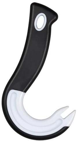 J-Shaped Can Opener Tool, Multi-Function Jar Opener, for Arthritic Hands Non-Slip Manual Tin Opener for Drink Cans, Weak Hands Kitchen Tool (Black, 1 Pack)