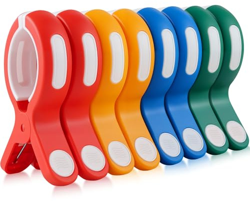 8 Stück Groß Handtuchklammern für Strandliegen, Winddichte Strandtuch Klammern, Wäscheklammern Groß Handtuchclips für Strandliegen, Handtuch Klammern für Kleidung, Sonnenliegen, Badetuch, Esstisch