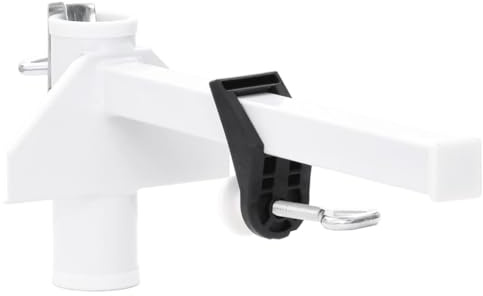 Kaloriko Support de parasol de balcon en acier blanc 38 mm pour balustrade et fixation murale, pince de parasol peu encombrante avec revêtement en poudre pour terrasse, jardin
