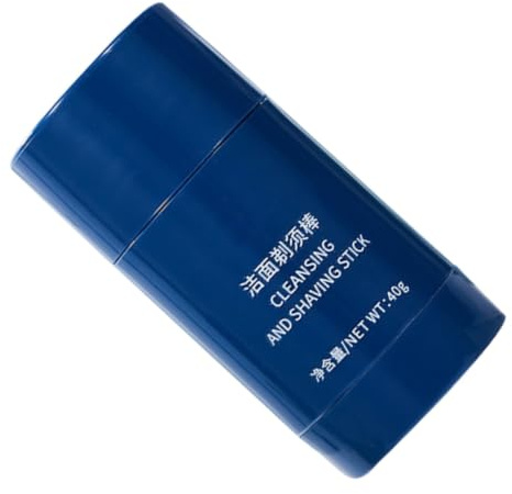 Bâtonnet de Crème à Raser Hydratant 40g Bleu pour Hommes | Gel à Raser de Voyage, Soin Barbe Homme, Rasage Manuel et L’entretien Barbe