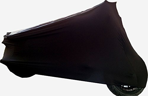 Car-e-Cover Indoor Premium Motorrad Abdeckung, unsere formanpassende Motorradplane Perfect Stretch, eine Schutzhülle für innen, Abdeckplane in 3 Farben & 3 Größen (Schwarz, M-L)