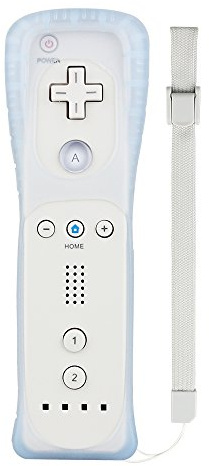 Cosaux FM02 Nintendo Wii Manette Wii avec étui en silicone et dragonne pour Nintendo Wii et Wii U FM02 blanc