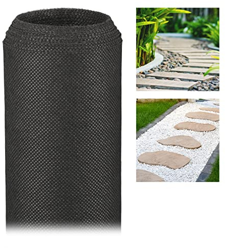 Relaxdays ogräsduk, 6 x 5 meter täckväv, odlingsväv, markduk 50 g/m², UV-beständig barkduk, markväv, täckduk, svart