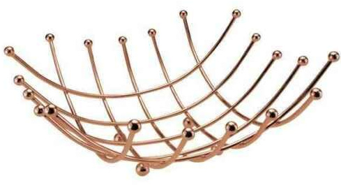 EliteKoopers Copper Fruit Basket Bowl For Kitchen Dinning Table Decoration Storage Rack (1Pcs)