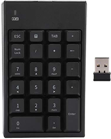 Topiky Drahtlose Zifferntastatur, Digital Bluetooth Numpad 22 Tasten Ergonomische Ziffernblock-Tastatur mit 2,4-G-USB-Empfänger für Laptop/PC/Desktop