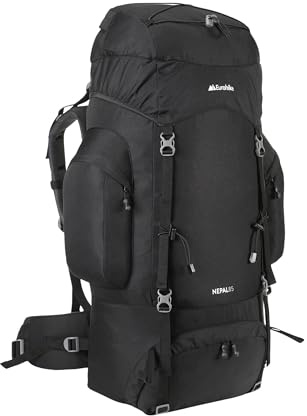 Eurohike Nepal 85 Litre Rucksack with Ventilated Back Panel & Padded Harness, 85L Backpack, Bag for Men & Women, Adjustable, Lightweight, Camping, Hiking, Trekking, Travelling, Outdoor, Black