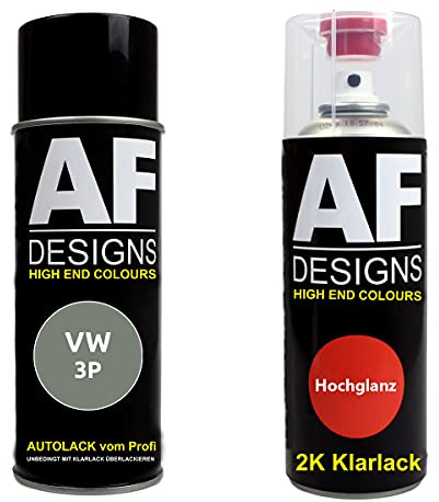 Alex Flittner Designs Spraydose Set für VW 3P Frescogrn Metallic 2K | Autolack-Spraydosen-Set für VW Farbcode: 3P Frescogrn Metallic