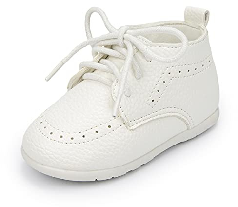 ohsofy Infant Baby Boy Oxford Shoes PU Leather Loafers Rubber and Soft Sole Wedding Dress Shoes Toddler Girl Baby Walking Shoes