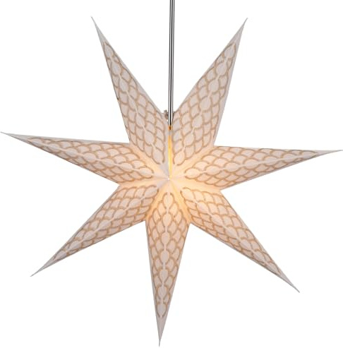 GURU SHOP hopvikbar adventslampa/pappersstjärna/julstjärna, 60 cm – Luxury Rama, stjärna, fönsterdekoration