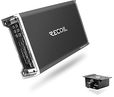 Recoil RED1800.5 1800 Watts Class-D Car Audio 5-Channel Amplifier, Mono 1 Ohm Stable, Remote Bass Knob Included