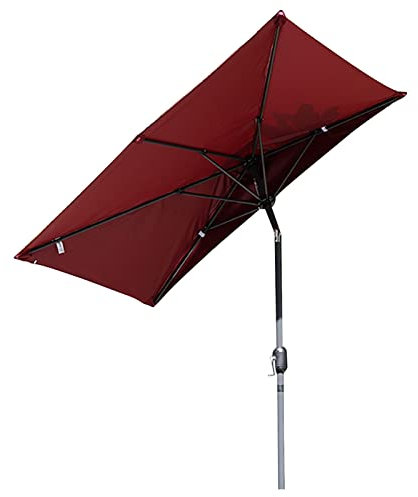 XIAOYUE Semi - Parasol de Jardin Inclinable 195cm x 100cm, Résistant aux UV 50+, Rectangulaire Demie Ombrelle contre le Mur idéal pour Balcon, Terrasse, Jardin