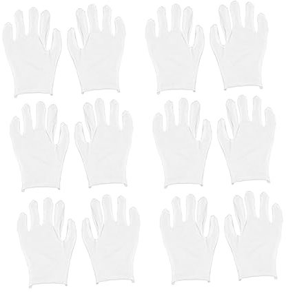 Hemobllo 12paare Weiße Baumwollhandschuhe Arbeitsschutzhandschuhe Dünne Handschuhe Für Gartenarbeit Industriearbeiten Bauarbeiten Handarbeiten Im Innen Und Außenbereich Schmuck Und