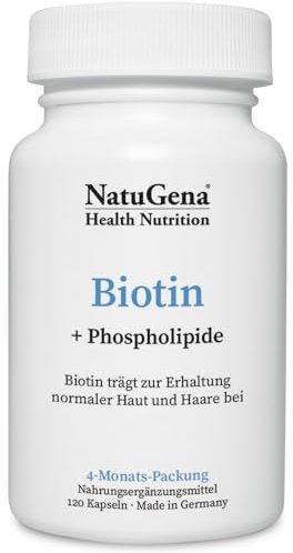 NautuGena Biotin,bioaktives Biotin & Phospholipide, 120 Kapseln (4 Monats Packung)