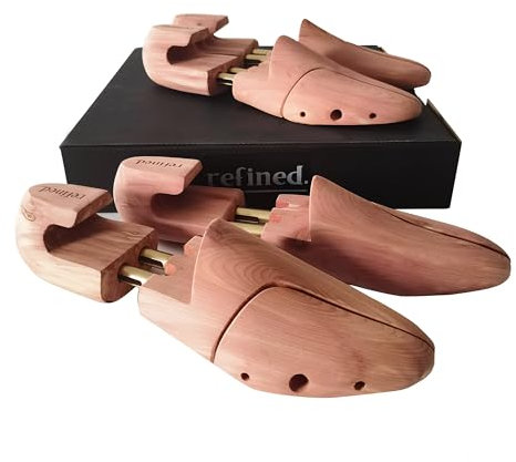 Refined.Cedar Shoe Tree Red Cedar Wooden Shoe Trees with Twin Tubes,Men's Twin Tubed Shoe Trees 6-16Sizes shoe tree wood, Clear, EU 38 - 39 / X-Small / 6 - 7 US