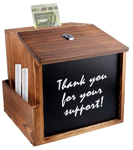Holz Vorschlagsbox, Hölzerne Vorschlagsbox, Spendenbox Abschließbar Spendenbox Briefkasten Vorschlagsbox Briefkasten Mit Schloss Kummerkasten Zur Wandmontage Für Schule Büro Krankenhaus 21 * 20 * 16cm