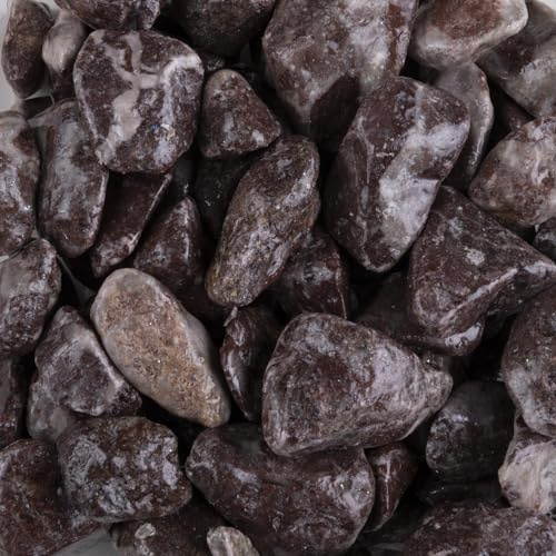 Natursteine, ca. 15-25 mm, 1 kg Beutel, viele Farben erhältlich | Dekosteine | Dekosand | Dekokies | Ziersteine | Kieselsteine | Bastel Steine | Dekogranulat | Streudeko | Füllmaterial (dunkelrot)