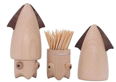 Soporte para Palillos de Dientes Soporte for palillos de dientes for mesa de comedor en casa, adorno decorativo for encimera, dispensador de bastoncillos de hilo Dental en forma de calamar Dispensador