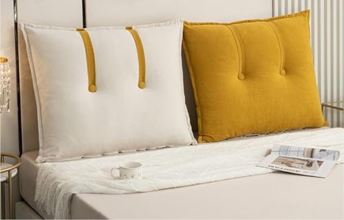Lendenkissen für Bett und Sofa Rückenlehne Bett Lesekissen Rückenlehne und Kopfkissen abnehmbarem Waschbarem Bezug，Rückenkissen Bett,Weiches Wandkissen Outdoor Bank Lesekissen(#5,90x60x15cm1pc)