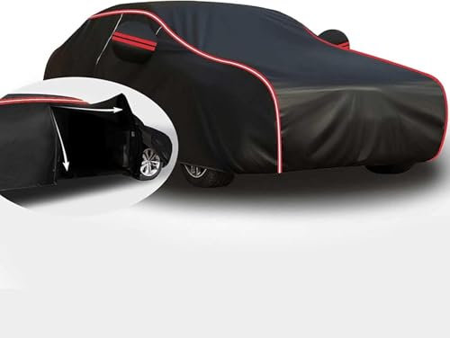 Autogarage Abdeckung Hagelschutz für BMW M3 Coupé/Cabrio E46, Autoabdeckung Outdoor, Auto Abdeckplane Wasserdicht Staubdicht Winddichte, Atmungsaktiv UV Schutz(Black-red)