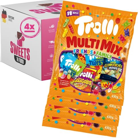 Trolli Multi Mix – 2 Tüten à 430g | 18 Mini-Packungen | Bunte Süßigkeiten-Mischung (4x 430g)