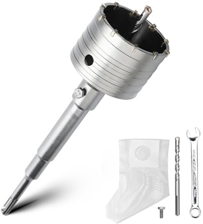 Set di punte da 82 mm con adattatore SDS plus 220 mm e punta di centraggio 8 x 110 mm, corona carotatrice per muratura e calcestruzzo