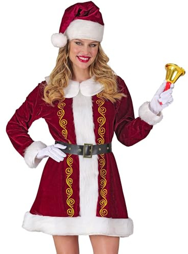 W WIDMANN MILANO Party Fashion - Costume Signora Babbo Natale, vestito di Natale, donna di Natale, costume di Natale