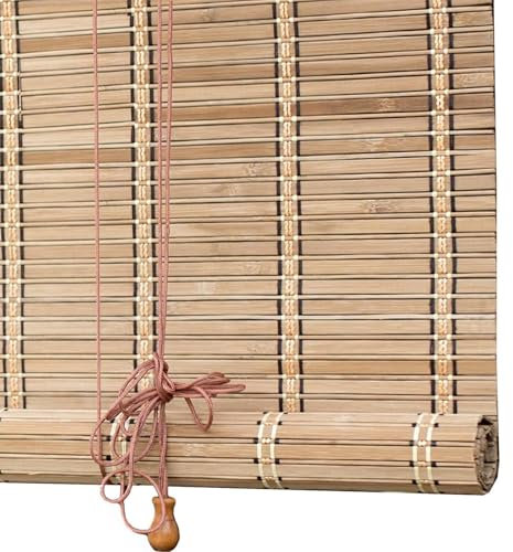 ZEEKYFOR Bambusrollos, Bambusrollos für Innenfenster, 60 cm/70 cm/80 cm/90 cm/100 cm/120 cm breit, für Büro, Garten, Schlafzimmer,90x150cm