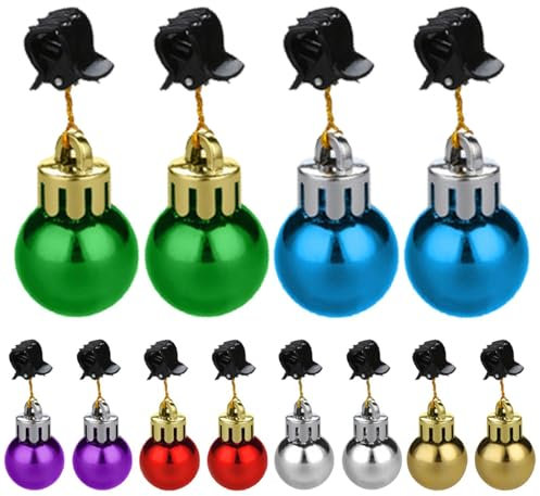 24x Weihnachtskugel Für Bart, Bartschmuck Für Männer Weihnachten, Bartkugeln Weihnachtsschmuck, Bunte Weihnachtsmann Bart Glocken, Weihnachtskugel Mit Bartclip, Schnurrbart Weihnachtsdekoration Clip