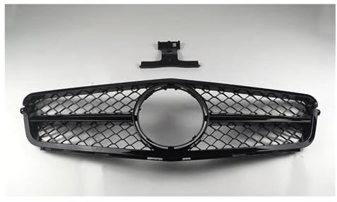 Auto Frontgrill Für Benz C W204 Für AMG C43 2007-2014 C180 C200 C250 C300 Upgrade Sport GT Diamant Front Einlass Stoßstange Grille Racing Grill Kühlergrill Vorne(AM Glossy Black)