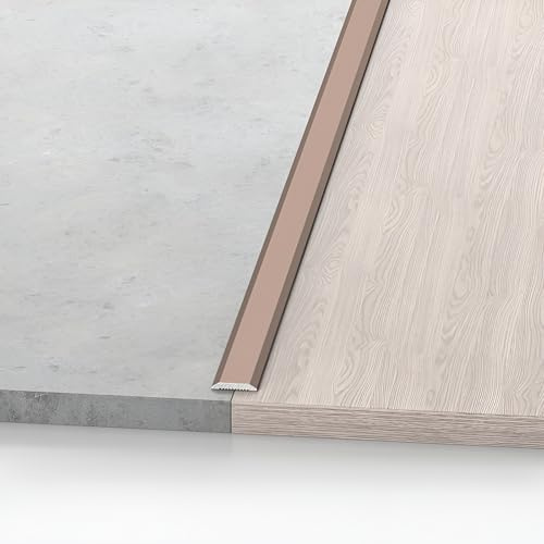 JXNVHJ Perfil De Transición para Pisos Y Baldosas De Madera, Tira De Umbral De Aluminio, Tira De Transición, Ancho: 1.2cm, 1.5cm, 2cm, 3.3cm, Tira Cobertura De Juntas De Suelo(Rose Gold,2cm)