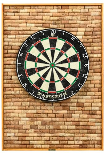 ODUCTS Darts Wandschutz Kork inkl.Dartscheibe und 9 Dartpfeilen Handmade