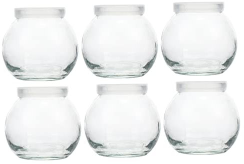 LIGIGWASH 6pcs Assorted Pudding and Yogurt Bottles Lids Reusable Jelly Holders for Desserts Cheesecake and Mousse for Parties and Home Use