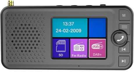 AZURAOKEY Receptor de Radio Dab en Coche con Pantalla a Color de 2.4 Pulgadas, Antena de señal Digital estéreo, Adaptador de transmisión FM, BT 5.0, AUX y transmisor FM para automóvil
