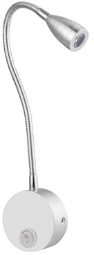 NUOBESTY Lampe Liseuse pour Lit LED en Aluminium Argenté, Applique Murale Moderne 3w pour Lecture Confortable en Chambre à Coucher