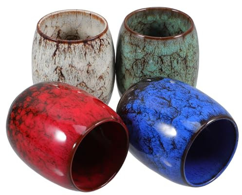 PRETYZOOM 4 Piezas Té Japonés De Taza De Té Tradicional De Estilo Asiático De Porcelana Chino Para