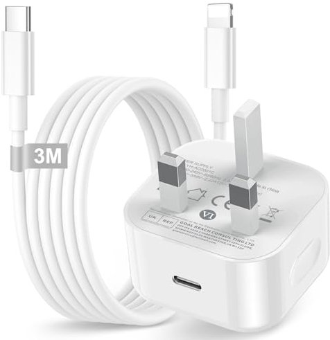 iPhone Charger Fast Charge, 20W Fast iPhone Charger Plug and 3M USB C to Lightning Cable for iPhone 14 13 12 11 Pro Max Mini/X/XS/XR/SE/8 Plus, USB C Plug charger iphone Fast Type C Power Adapter