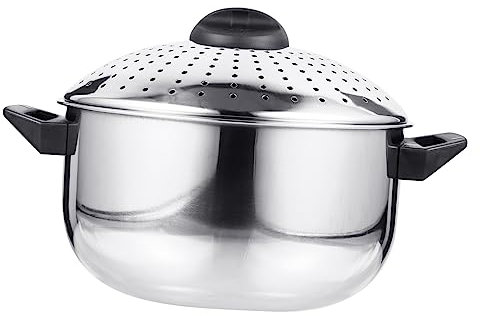 BESTOYARD Pentola per Noodles in Acciaio Inossidabile Facile Scolapasta Design Antiaderente per Cucina