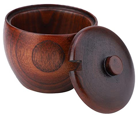 YUMILI Azucarero de madera, 1 pieza cocina especiero de madera maciza con tapa y cuchara caja de madera para herramientas de cocina