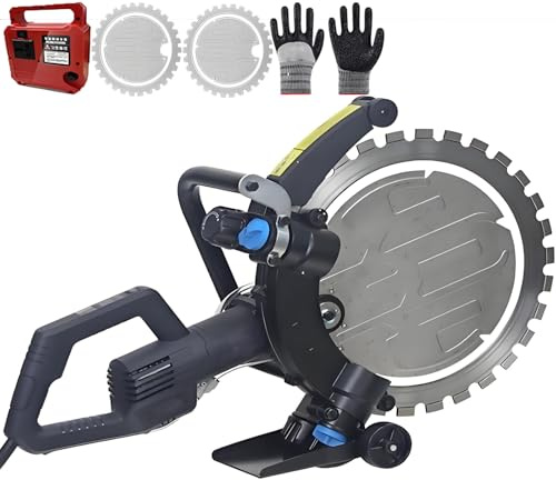 Electric Wall Cutting Machine - 4500W Concrete Cutter with Triple Water Jet, 16.2in Cutting Depth | Professional Wall Groove Kit, No Adjustment Required