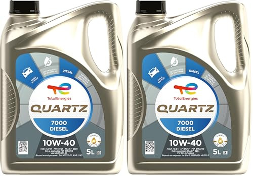 TotalEnergies Quartz 7000 Diesel 10W-40, Huile moteur, 5 litres (Lot de 2)