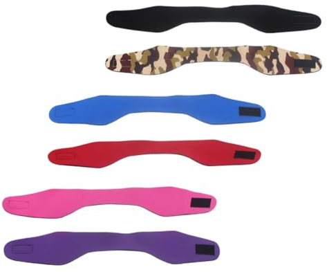 MOBUTOFU Diadema Deportiva de Neopreno Protección para Oídos, Talla Grande, 6 Unidades Colores Variados (Negro, Rojo, Azul, Rosa, Camuflaje, Morado) para Natación y Deportes Acuáticos