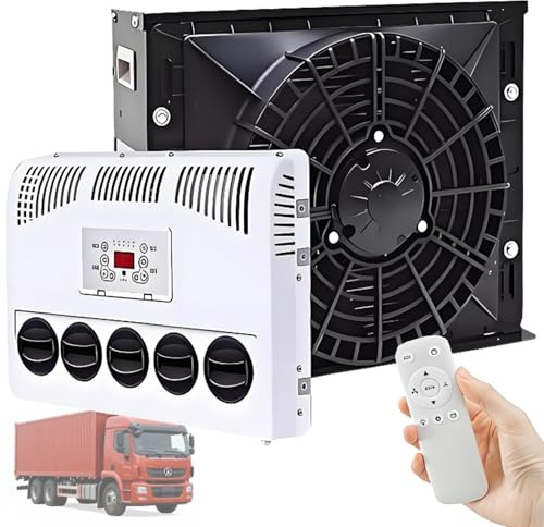 Climatiseur split pour camping-car, fourgonnette, semi-remorque, engin de chantier, excavatrice - Kit de climatisation split 12 V/24 V pour cabine de camion - Refroidissement rapide Black-24V