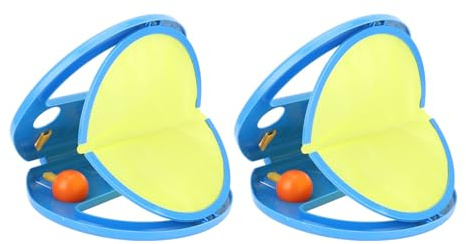 Fawfose Kasta och Fånga Bollsats ABS Kasta Fånga Boll Leksak Handgripande Bollracket 2 Spelare Utomhusspel för Strandpicknick Fest Familjespel (Blå)